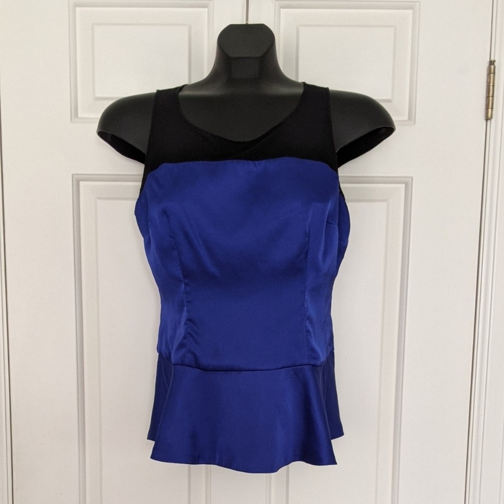 🚩2 for $15- Blue Satin Peplum Top